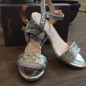 Ruby and Bloom Silver Glitter formal shoes